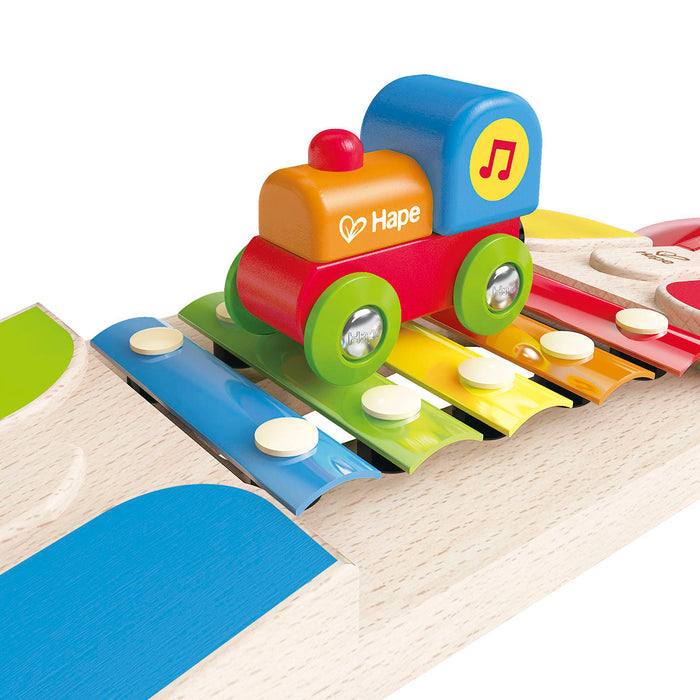 Tren y Vía Melódica de Xilófono Hape Instrumento Musical de Juguete